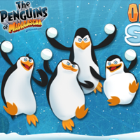 Бросаем снежки в крепость противника Игры онлайн пингвины Мадагаскара. Игры онлайн бесплатно